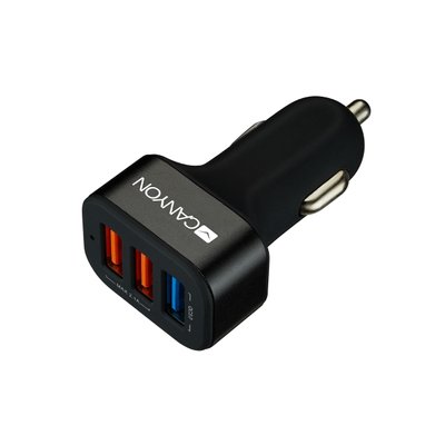 Автомобильний зарядний пристрій Canyon (3USB, 2.1A) Black (CNE-CCA07B) CNE-CCA07B фото